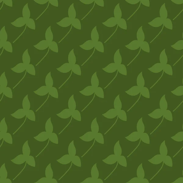 Saint Patrick day green clover seamless pattern — Stockový vektor