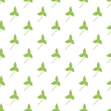 Saint Patrick day green clover seamless pattern