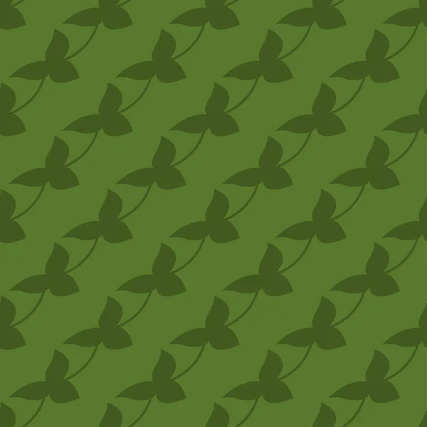 Saint Patrick day green clover seamless pattern — Stock Vector
