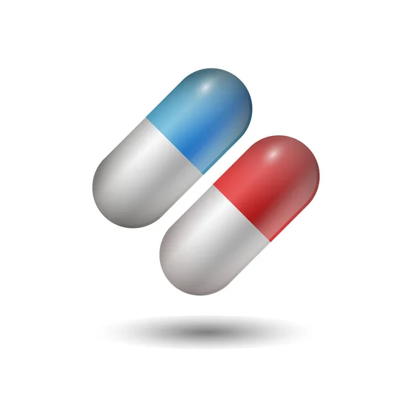Virus zwei Pillen Tabletten medizinische Hilfe Symbol-Vektor — Stockvektor
