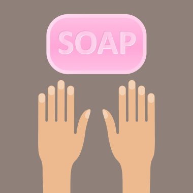 Wash your hands with soap sign virus protection