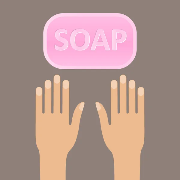 Wash your hands with soap sign virus protection — Wektor stockowy