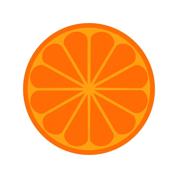 Orange citrus fruit icon bright art vector — Stock Vector