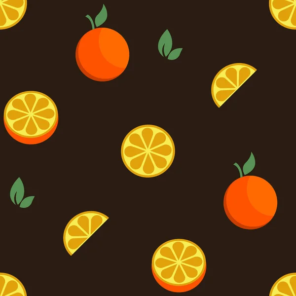 Pomarańczowy owoc zestaw bezszwowy jasny wzór wektor sztuki — Wektor stockowy
