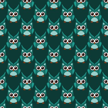 Baykuş stili sanat görünüşte yeşil renkler