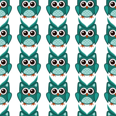 Baykuş stili sanat görünüşte yeşil renkler