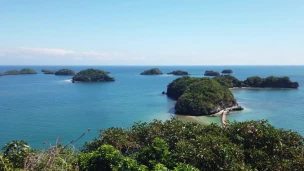 Las Cien Islas Vista Desde Parte Superior Panorámica Cámara Que — Vídeos de Stock