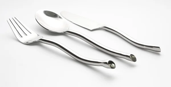 Hermosa cuchara de tenedor y cuchillo — Foto de Stock