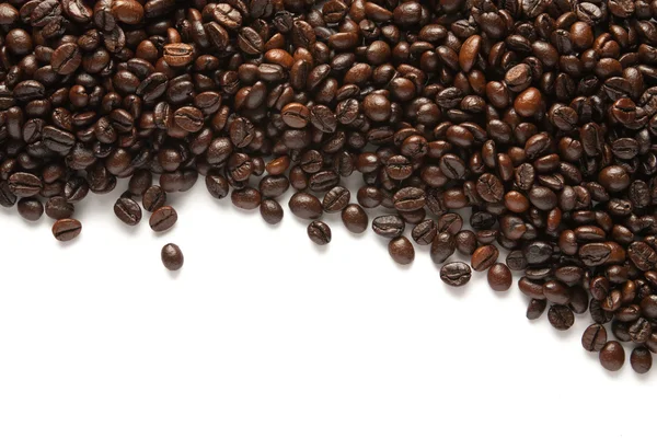 Granos de café tostados textura de fondo aislado — Foto de Stock