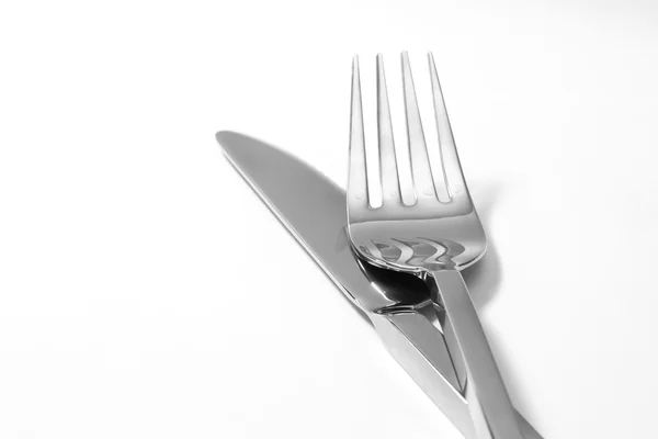 Nůž a vidličku, samostatný — Stock fotografie