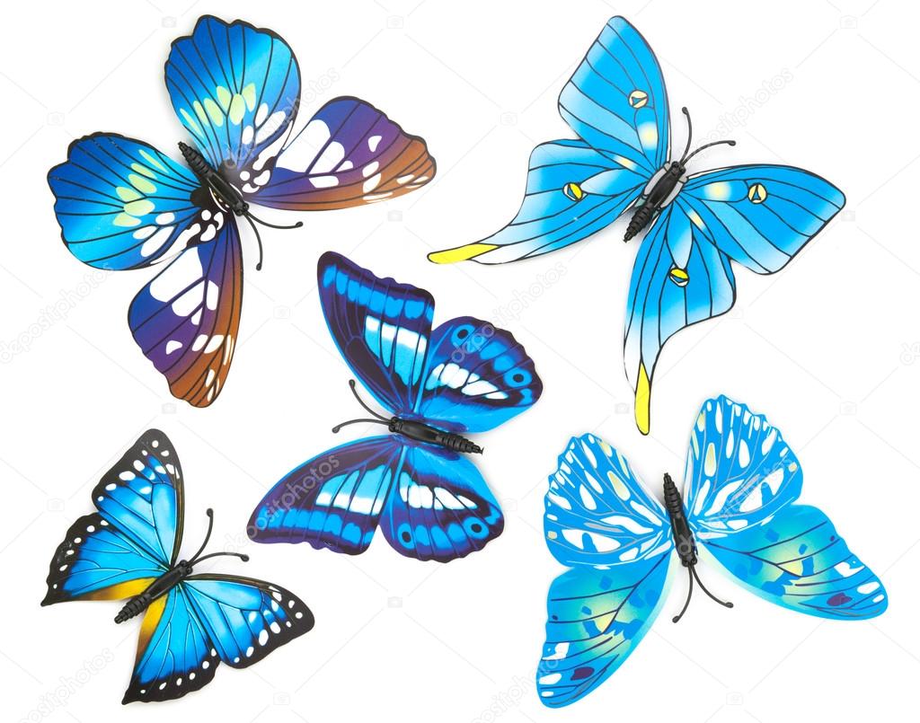Blue fake butterfly isolated Stock Photo by ©onairjiw 126960216