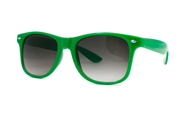 Gröna solglasögon på vit bakgrund — Stockfoto