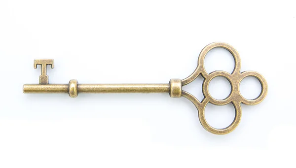 Starý klíč izolovaný — Stock fotografie