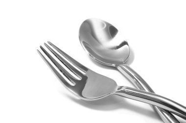 çatal ve kaşık izole