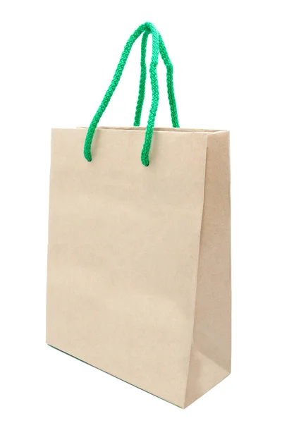 Brown paper gift bag  isolated — Stock Photo, Image