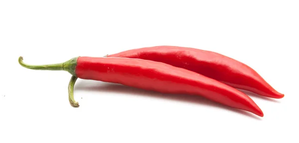 Rode hot chili peppers, geïsoleerd — Stockfoto