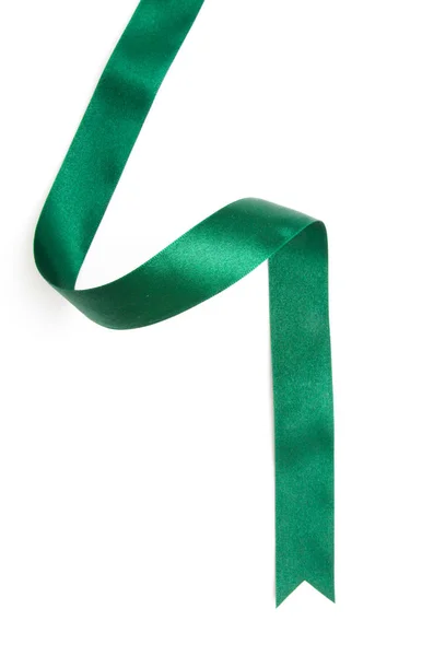 Green ribbon border isolated on white — Stock Photo, Image