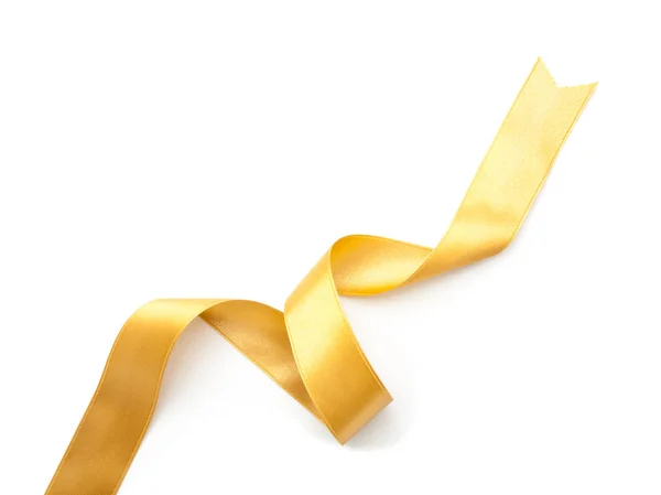 Golden ribbon border isolated on white — Stock Photo, Image