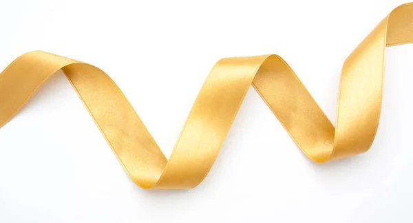 Golden ribbon border isolated on white — Stock Photo, Image