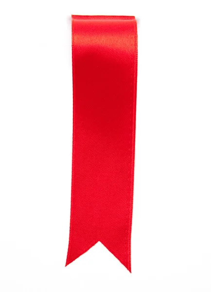 Red ribbon bookmark isolated — Stock Photo, Image