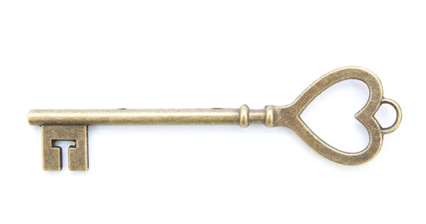Vintage old love key isolated — Stock Photo, Image