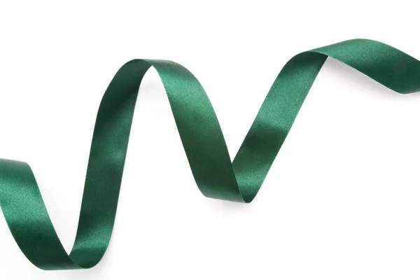 Green ribbon border isolated on white — Stock Photo, Image