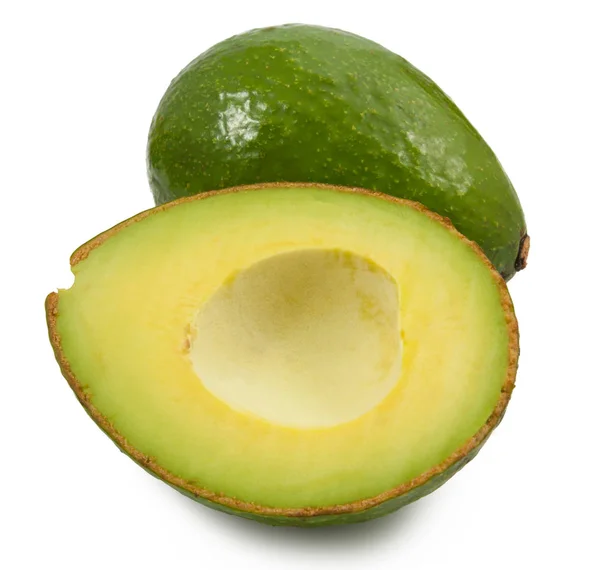 Avocado op wit — Stockfoto