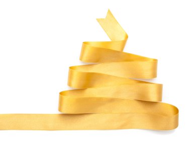 Noel ağacı izole altın şerit üzerinden yapılan