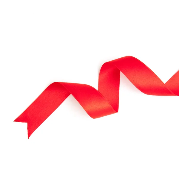 Red ribbon border isolated on white — Stock Photo, Image