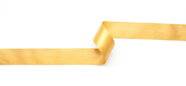 Borde de cinta dorada aislado en blanco —  Fotos de Stock