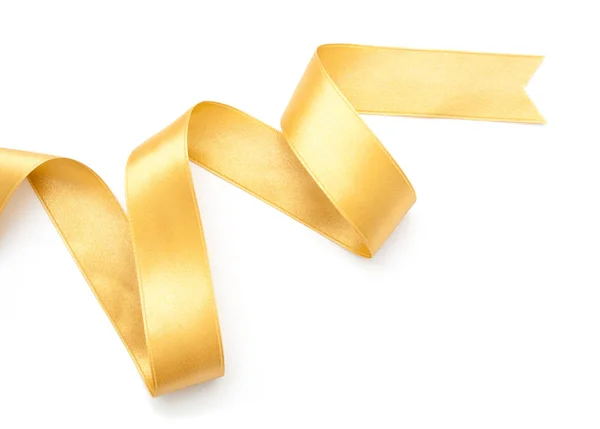 Golden ribbon border isolated on white — Stock Photo, Image