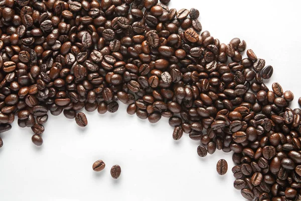 Granos de café tostados textura de fondo aislado — Foto de Stock