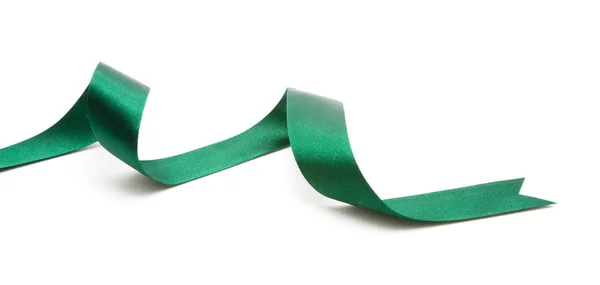 Borda fita verde isolado no branco — Fotografia de Stock