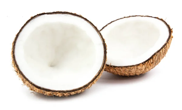Halve kokosnoot geïsoleerd op wit — Stockfoto