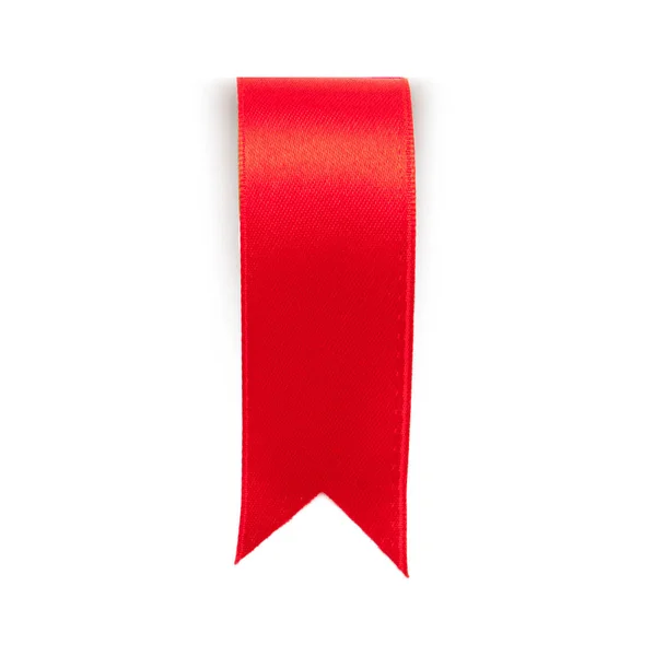 Red ribbon bookmark isolated — Stock Photo, Image