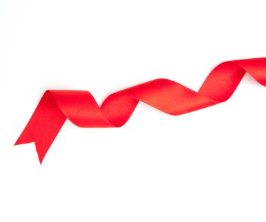 beyaz izole kırmızı kurdele kenarlık