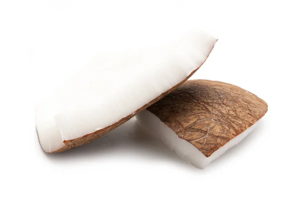 Kokosnoot stukken geïsoleerd — Stockfoto