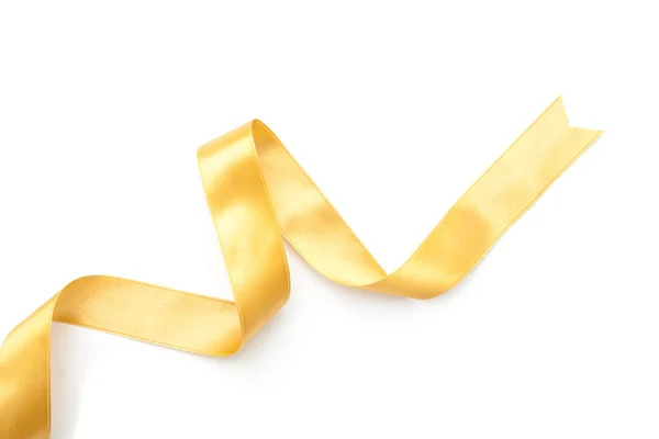 Golden ribbon border isolated on white — Stock Photo, Image