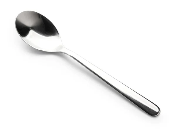 Silver spoon elszigetelt fehér — Stock Fotó
