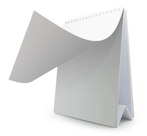 オープン デスク カレンダー、白で隔離 — ストック写真