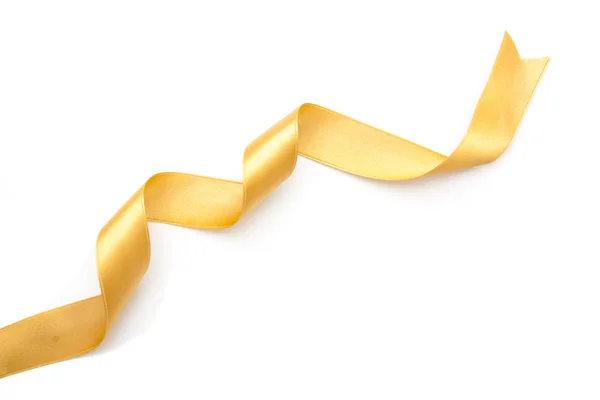 Golden ribbon border isolated on white — Stock Photo, Image