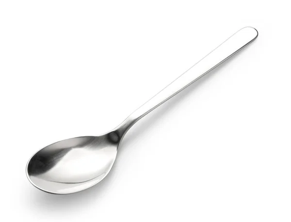 Gümüş kaşık üzerine beyaz izole