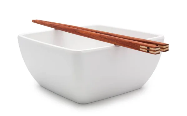 Empty white bowl and chopstick — Stock Photo, Image