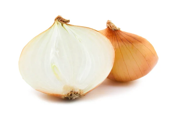 Fresh bulbs of onion on a white — Stock Photo, Image