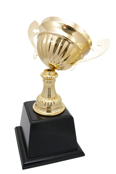 Golden trophy crash isolated — Stock Photo, Image