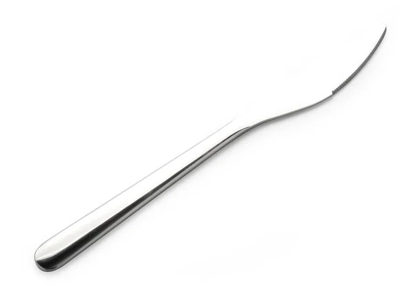 Cuchillo de mesa de metal de acero aislado sobre blanco —  Fotos de Stock