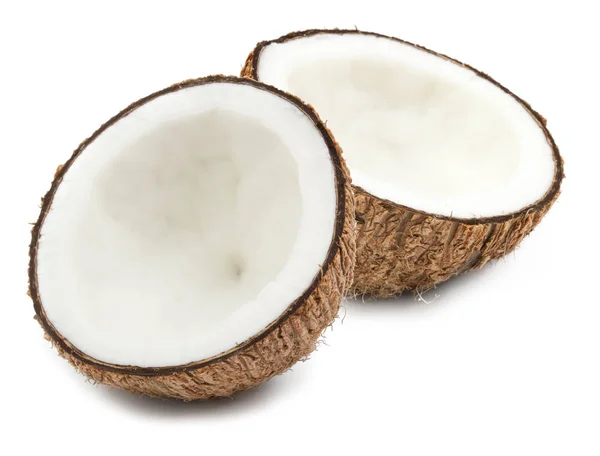 Halv kokosnöt isolerad — Stockfoto