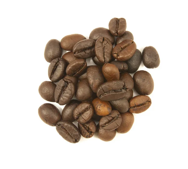 Granos de café en primer plano aislado —  Fotos de Stock
