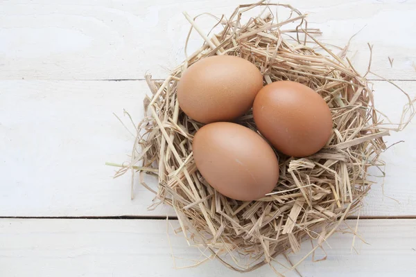 karanlık vintage ahşap üzerinde yuvadaki yumurta 