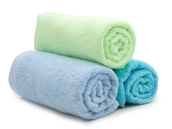 Havlu yığını gökkuşağı renkli